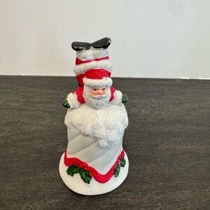 Festive Red and White Santa Bell Holiday Figurine